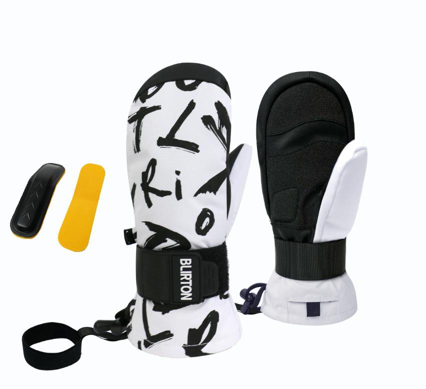 Детские зимние двухслойные водонепроницаемые горнолыжные перчатки 2024 года: Износостойкий и теплый