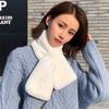 Elegant Winter Warm Faux Rabbit Fur Plush Neckerchief Wrap Neck Warmer Solid Color Cross Scarf