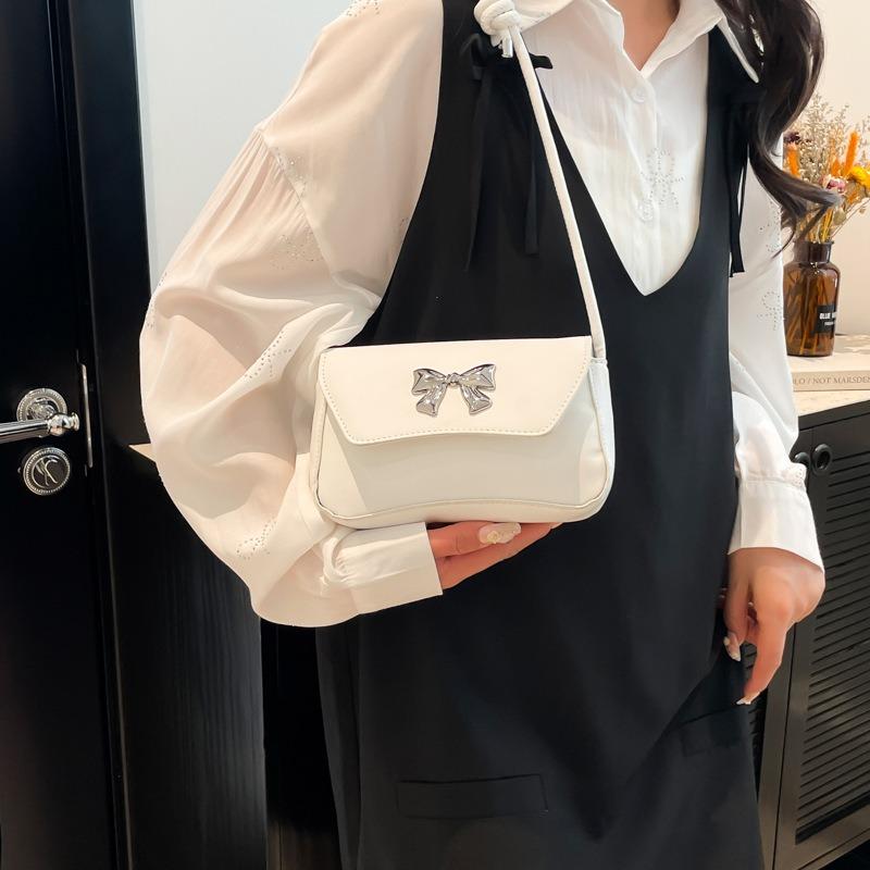 Solid Color Summer New Simple Fashion Bow Casual Commuting Armpit Shoulder Messenger Bag Bag Women