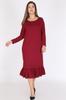 Женское платье большого размера бордовое платье больших размеров с длинными рукавами