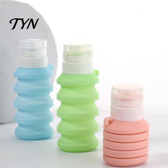 Compact Lotion Containers 50/110ML Collapsible Silicone Travel Bottle for Toiletries, Leak Proof Size Container, Foldable Refillable Shampoo Leakproof