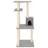 VidaXL Cat Tree with Sisal Scratching Posts Light Grey 123 Cm 171784