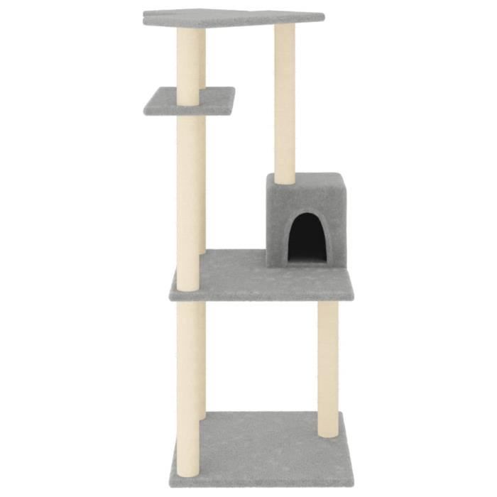 VidaXL Cat Tree with Sisal Scratching Posts Light Grey 123 Cm 171784