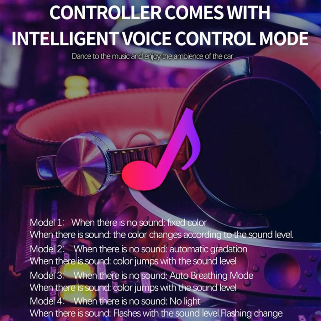 Светодиодная подсветка салона автомобиля, неоновая лента, RGB, подсветка окружающей среды, управление через приложение, аксессуары для украшения центральной консоли автомобиля