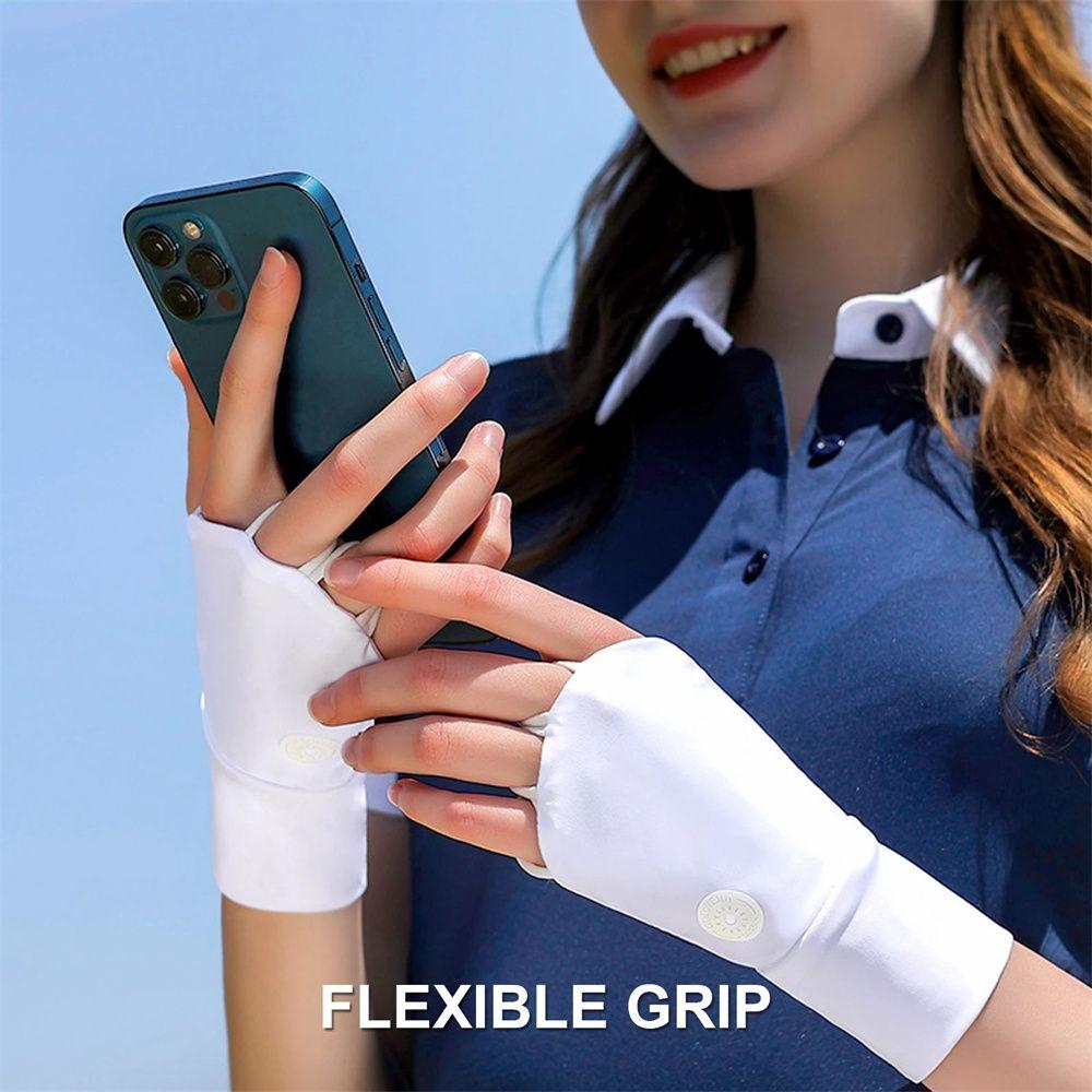 Left Hand Sunscreen Ice Silk Women Golf Gloves Golf Gloves Sports Gloves Golf Half Finger Glove