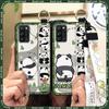 Back Cover Lanyard Phone Case For Blackview A100 Anti-knock Durable Anti-dust Phone Holder Panda Kickstand Soft Case