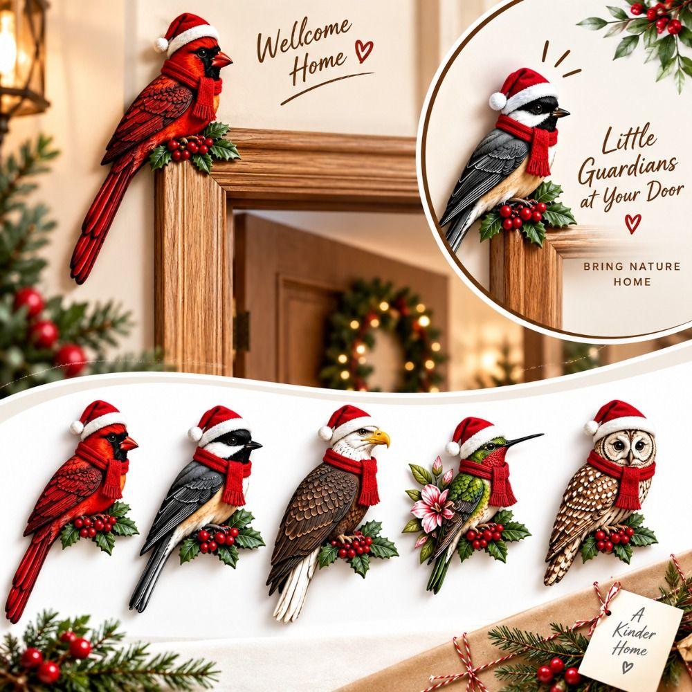 Wooden Door Topper Decor Corner Fit Animal Door Decor Rustic Door Hanging Ornaments Bird Lovers