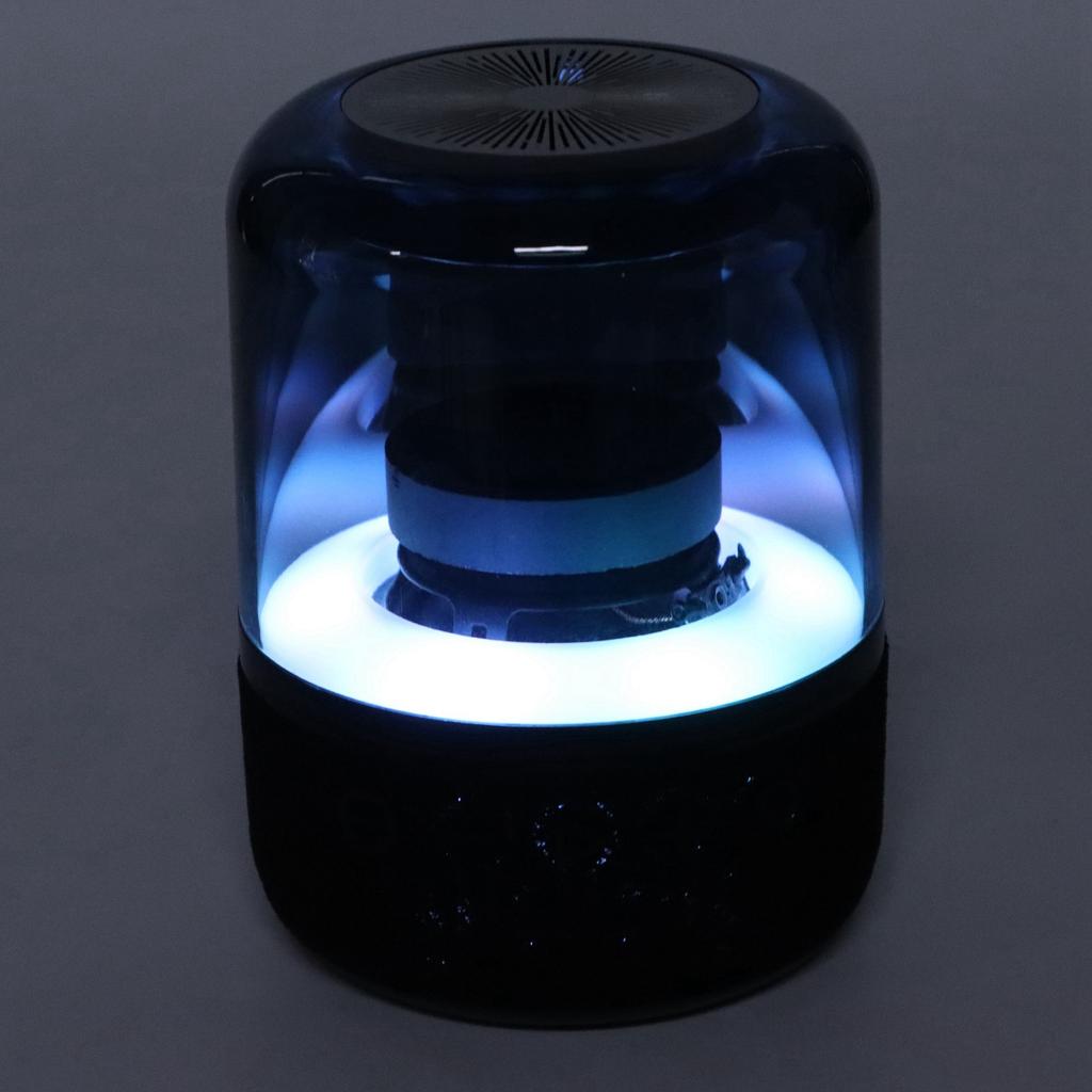 Colorful Glass Speaker Portable Stereo Sound Wireless Bluetooth Speaker with 3 Light Modes for Home Outdoors Travel