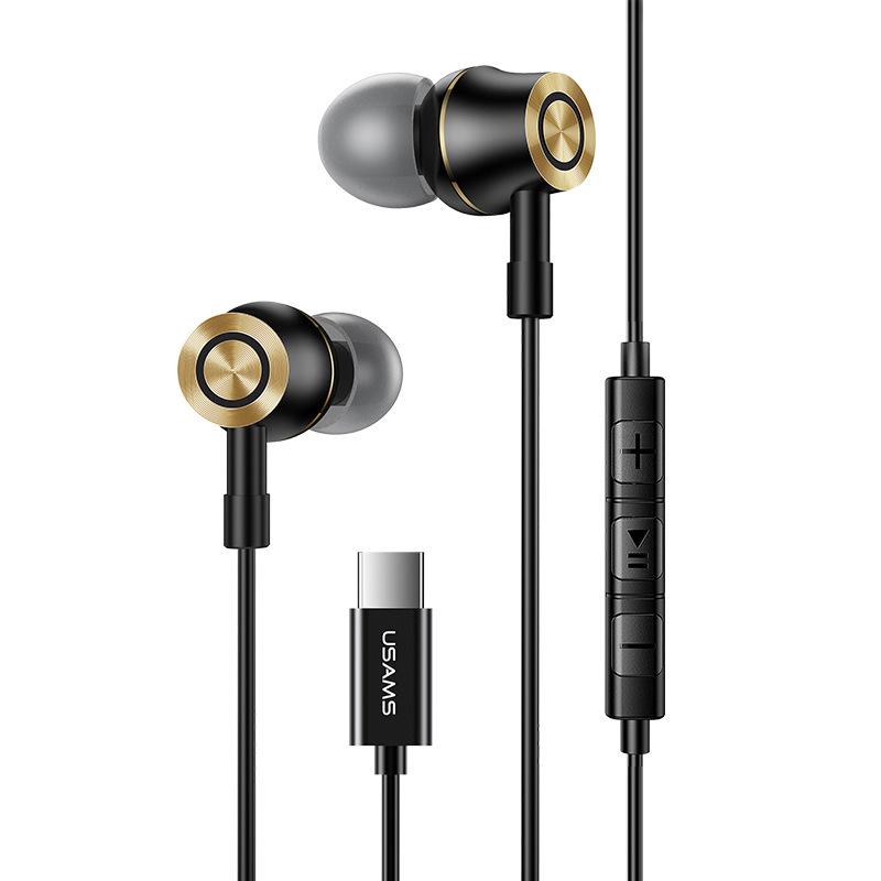 USAMS Metal In-Ear Type-C Wired Earphones with Microphone and Noise Reduction for Gaming