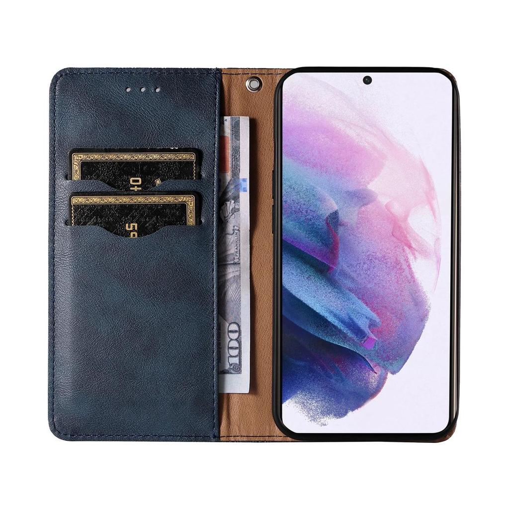 Hurtel Blue Magnetic Wallet Case for Galaxy S22 Ultra