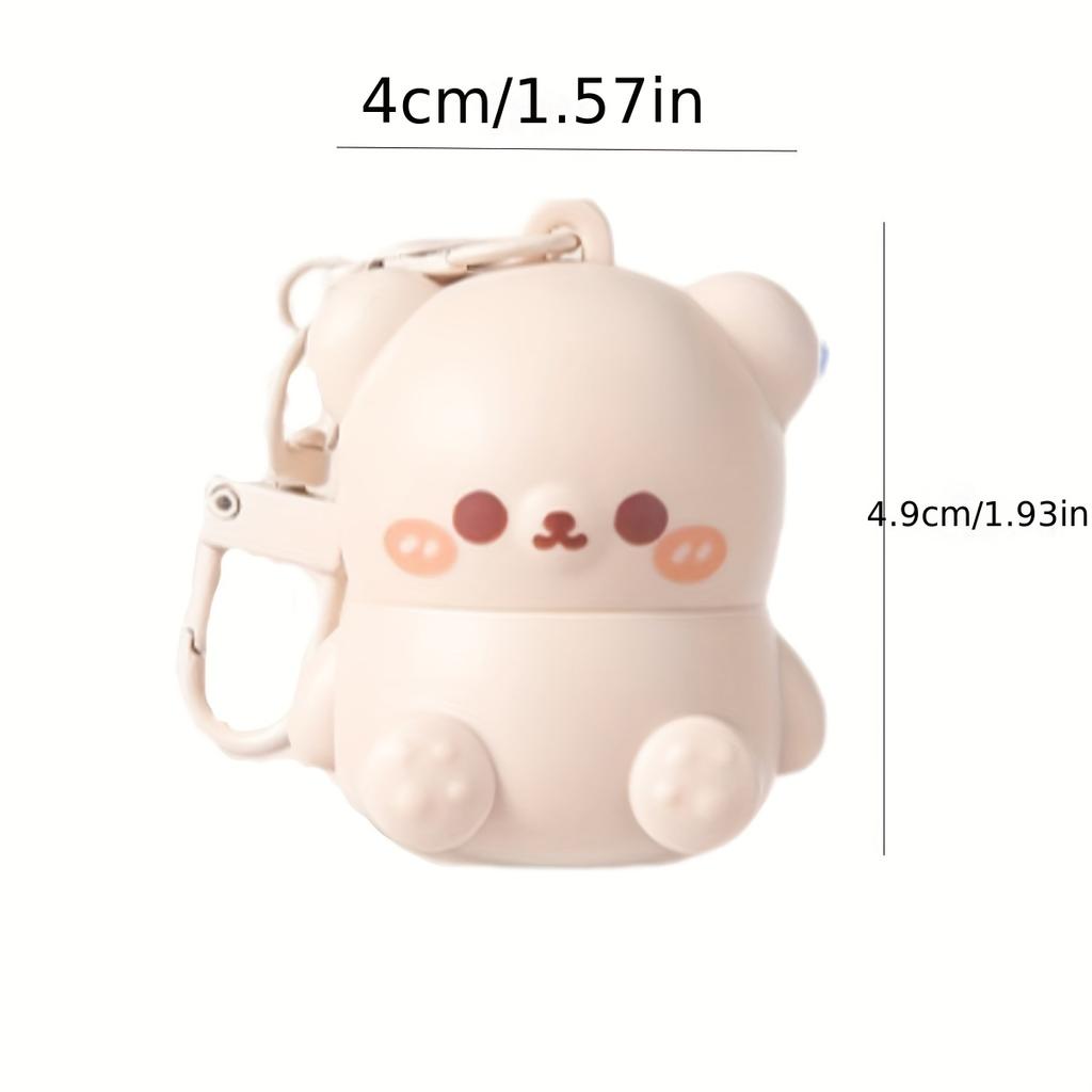 Бальзам для губ Cute Little Bear для детей, увлажняющий, против сухости, против трещин, мини-бальзам для губ с украшениями в виде брелока для ухода за губами