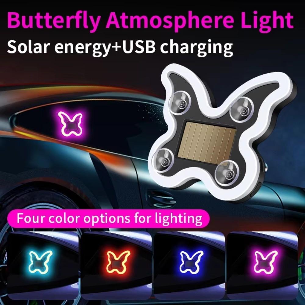 Suction Cup Solar Power Car Light Solar Powered LED Ambient Light Car Interior Lighting