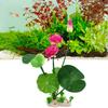 Aquarium Artificial Lotus Plants Fish Tank Decorations Water Grass Ornaments Realistic Aquatic Flowers Easy To Clean Durable Eco-Friendly
