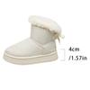 Fashion Winter Cozy Faux Wool Snow Boots for Women Thick Sole Fur Cotton Padded Shoes Woman Bowknot Decor Plush Platform Ankle Booties