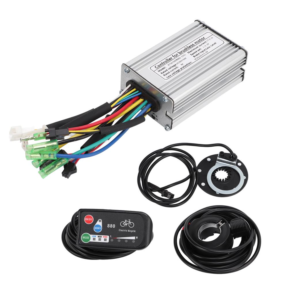 Electric Bicycle 17A Controller with KTLED880 Display Sensor Throttle Kit for 350W Motor