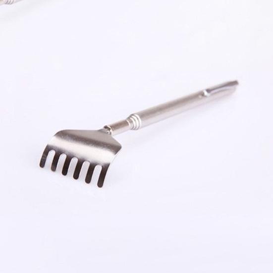 Раздвижная чесалка для спины из нержавеющей стали, портативная, для труднодоступных мест, телескопическая ручка с пятью зубьями, инструменты для массажа и чесания спины