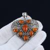 Orange Carnelian Gemstone Handmade 925 Sterling Silver Jewelry Pendant Natural Orange Carnelian Heart Shape Pendant For Gifts
