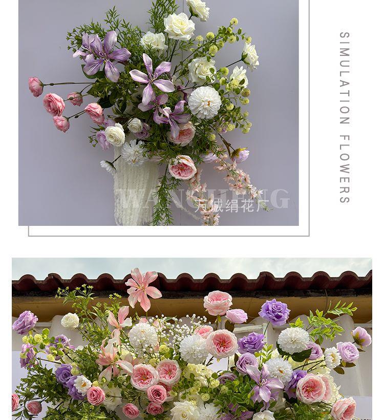 Mori Style Pink & Purple Cymbidium Flower Row for Wedding Aisle & Banquet Decoration