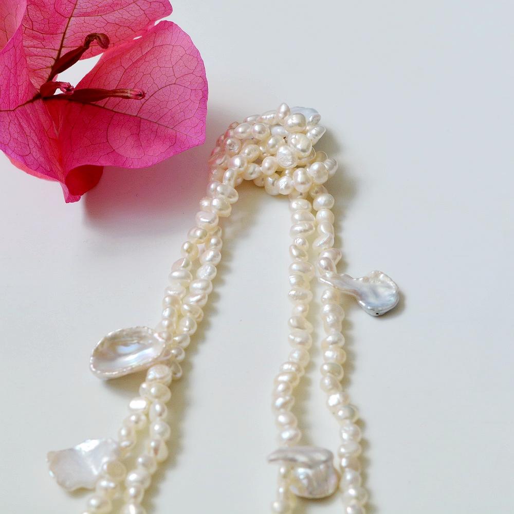 Женское длинное жемчужное ожерелье из белого натурального пресноводного жемчуга, ожерелье-свитер, нерегулярное макси-ожерелье в стиле барокко