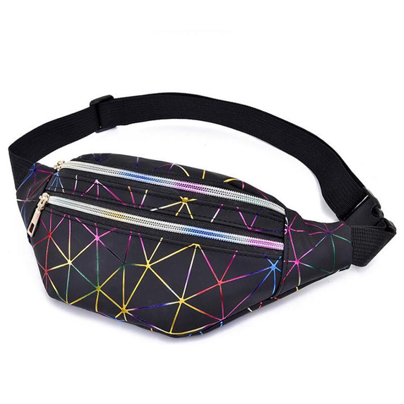 Поясная сумка Laser Waist Bags Travel Chest Phone Tail Bags Fashion Women Bum Bag Double Zipper Large Capacity