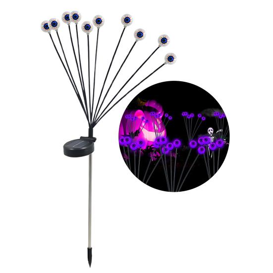 Solar Eyeball Lights Halloween Outdoor Stake Lights Colorful Glowing Ghost Eye Design Waterproof Decorative