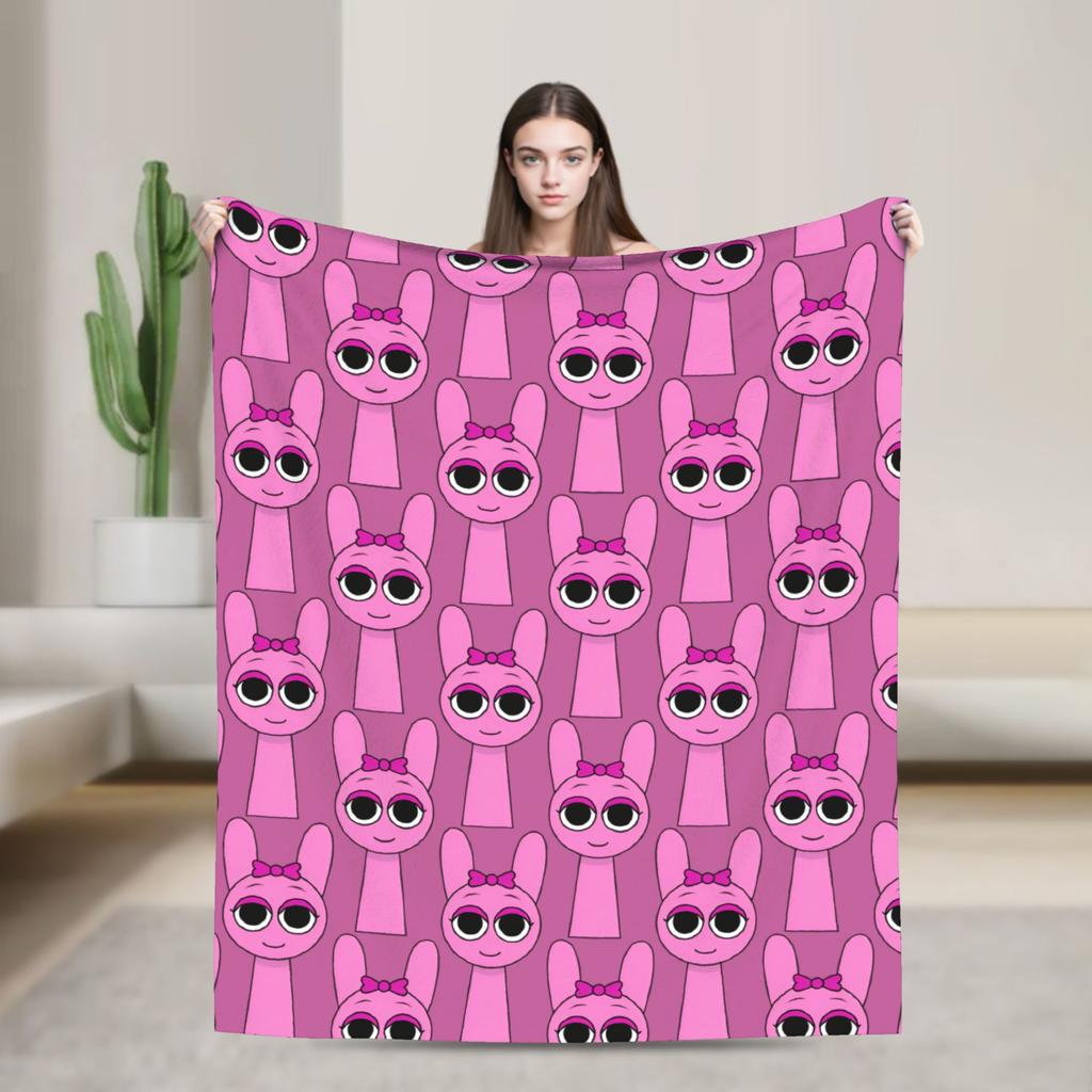 Sprunkis Plush Blanket Cartoon Game Awesome Throw Blankets for Sofa Bedding Lounge 150*125cm Plush Thin Quilt