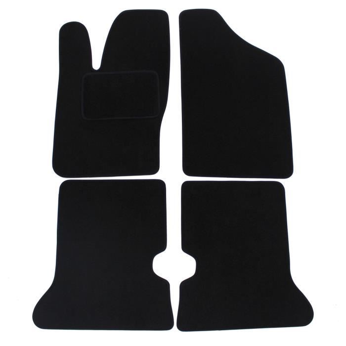 Tapis De Sol - Fiat - Cinquecento - Velours Noir - Sur Mesure - Antidérapant