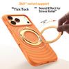 For iPhone 17 Pro Magnetic Case Rotating Kickstand Ripple Texture Liquid Silicone Shockproof Phone Cover