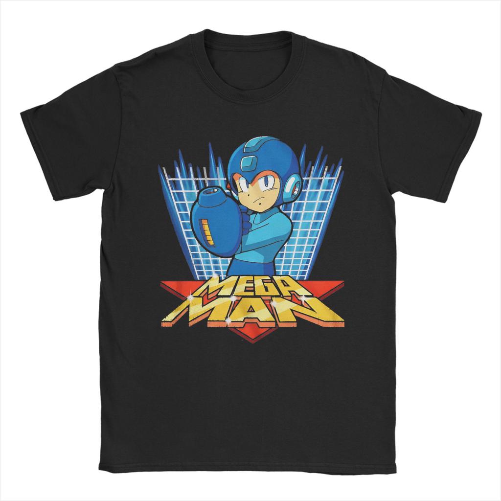 Мужская футболка Megaman X to Mega Хлопковые Топы Уличная одежда С круглым вырезом Короткий рукав