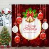 Christmas Ball Shower Curtain Christmas Pine Tree Gift Winter Snowflake Cartoon Family Polyester Fabric Bathroom Decor Curtains