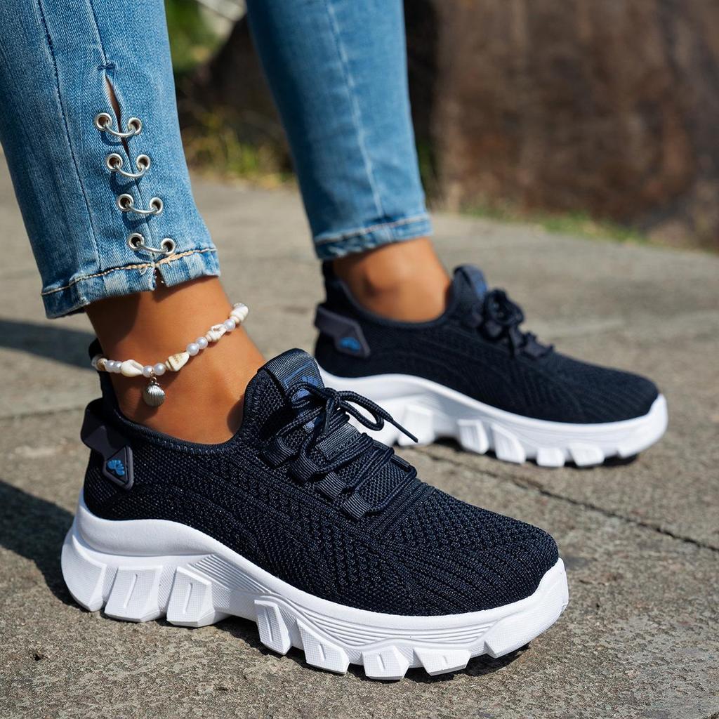 Стильные женские кроссовки Flyknit - Коллекция Осень 2025, Легкие, Дышащие, Большие размеры