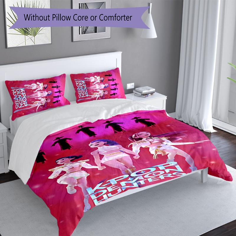 3pcs Kpop Hunter10 pattern bedding set duvet cover set includes duvet cover &pillowcases, perfect all season bedroom decoration & gift