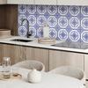 Vinyl Decorative Tiles with Graphics for Kitchen or Bathroom Pattern with Circles and Flowers 20x20x20 cm