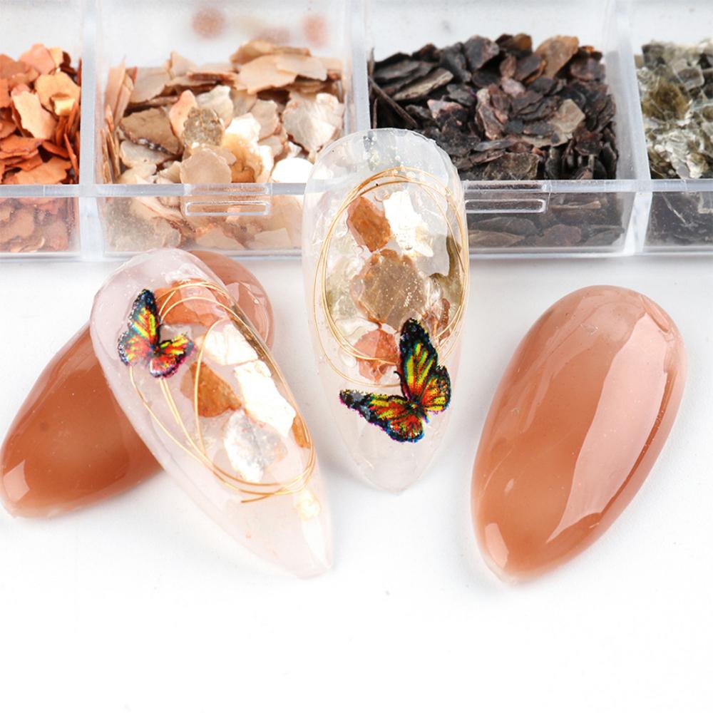 Жемчуг Ракушка Камень Блестки для ногтей Маникюрный аксессуар Наклейки для ногтей 3D Украшения для нейл-арта