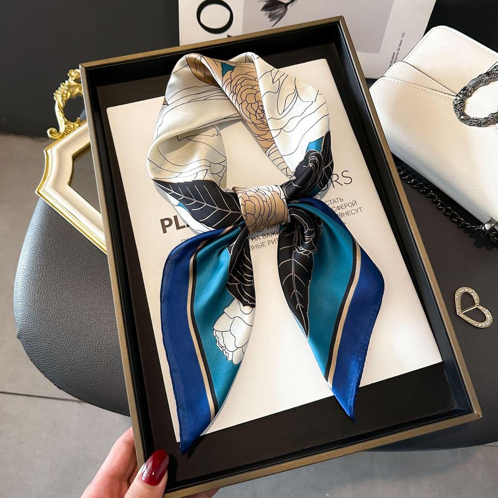70cm Korean-Style Silk Square Scarf: Fashionable, Versatile Neck Protection and Decorative Accessory