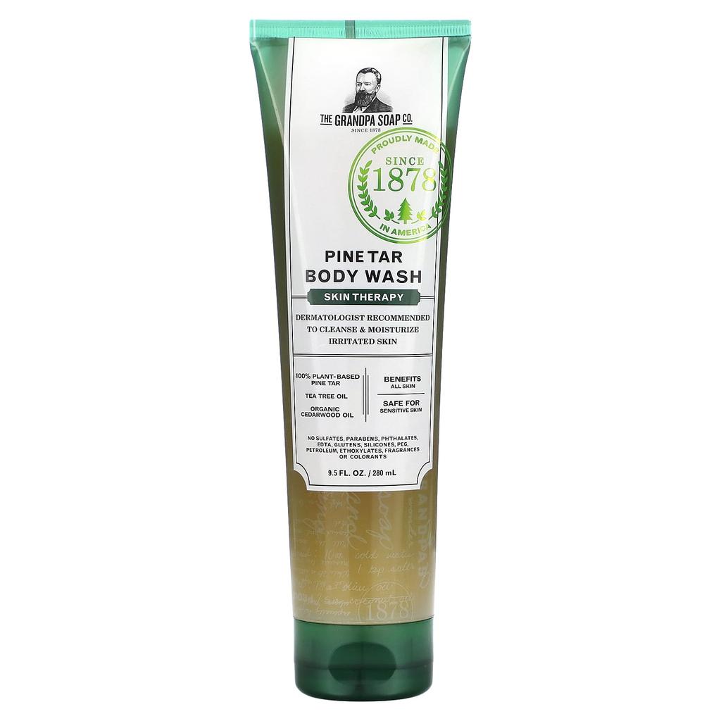 The Grandpa Soap Co. Pine Tar Body Wash, Skin Therapy, 9.5 Fl Oz (280 Ml)