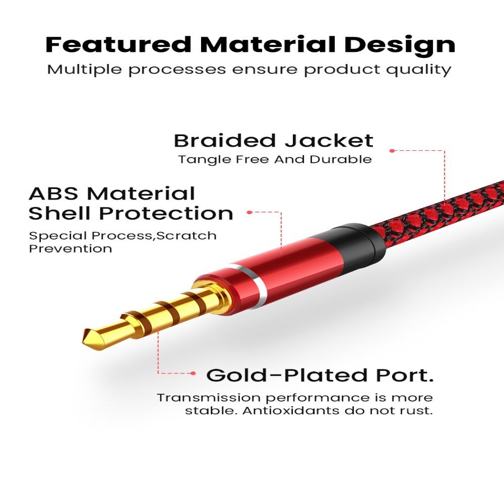 Mounted Auxiliary Line Headphone Extension Cord Car AUX Cable Audio Adapter Cord 3.5mm Audio Cable