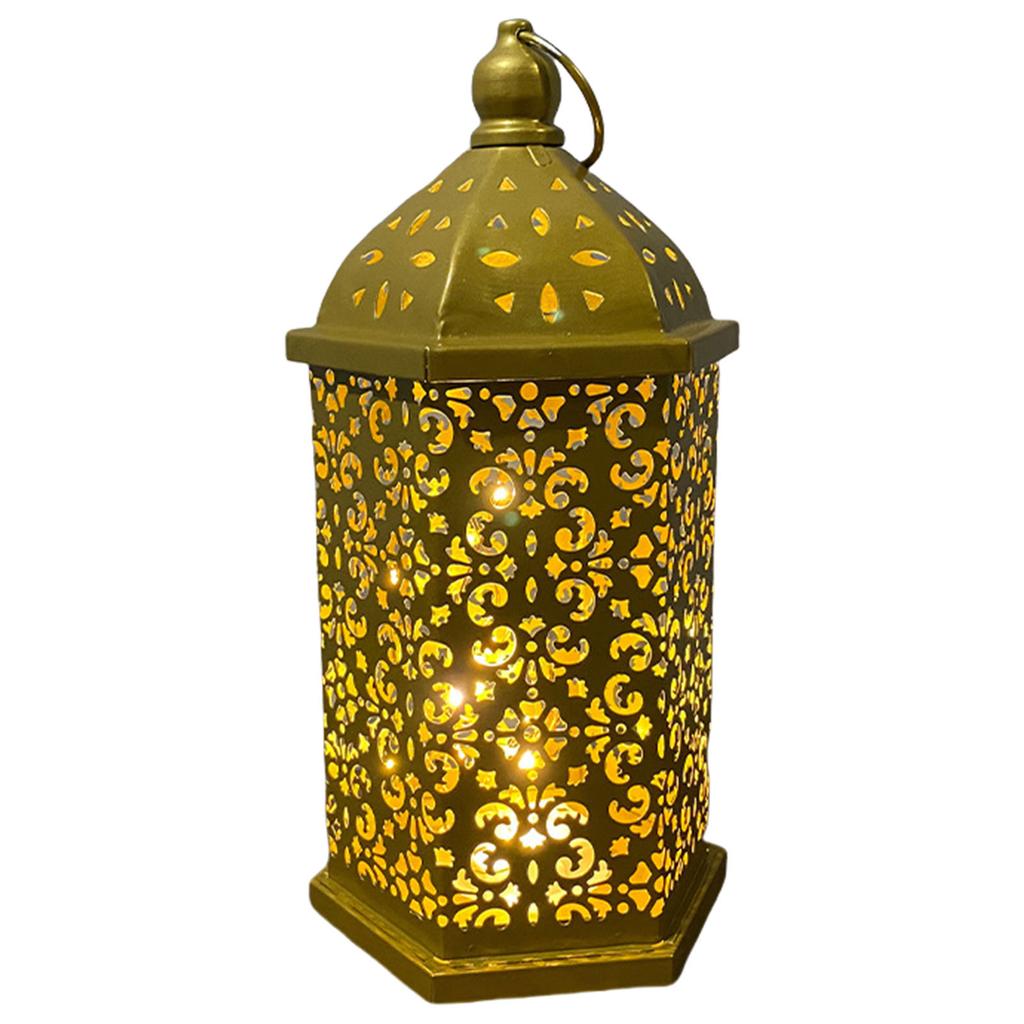 Middle East Arab Vintage Iron Art LED Lanterns Hanging Lamp Hollowed Out Metal LED Hanging Lighting for Home Decors