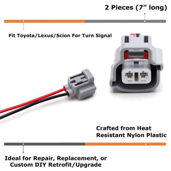 2-контактные разъемы цоколя лампы указателя поворота 7440 для Toyota Lexus Scion Subaru