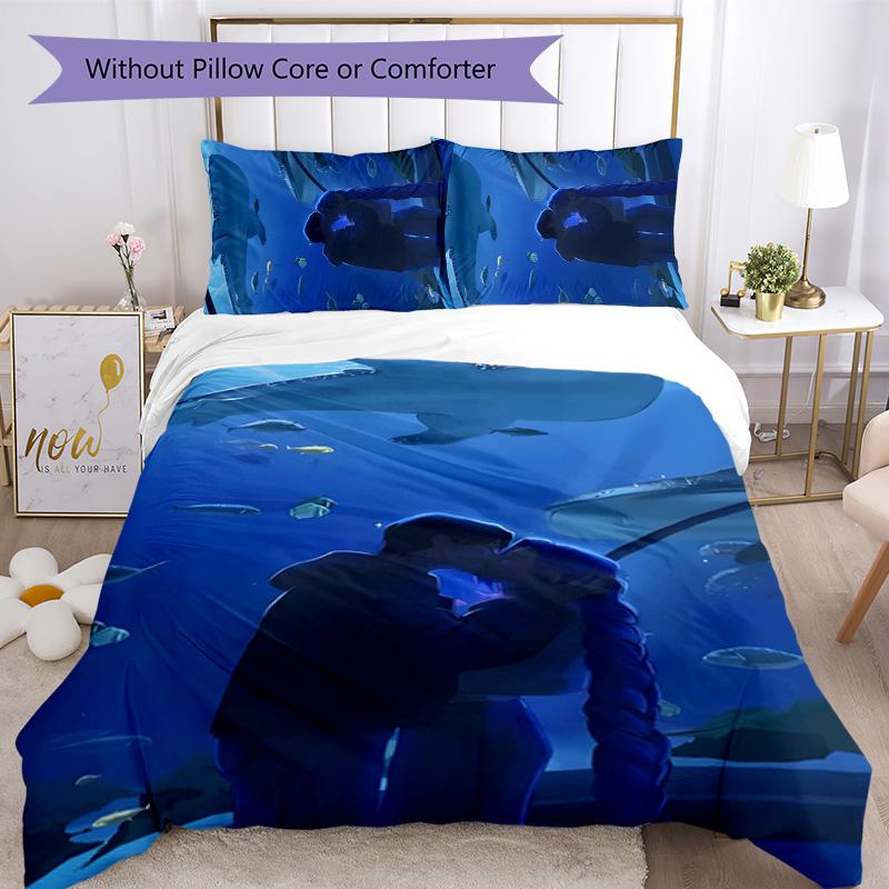 KPOP Hunter 3pcs Bedding Set Duvet Cover Closure Includes 1 Duvet Cover & 2 Pillowcases for All Seasons Bedroom Home Dorm Decor