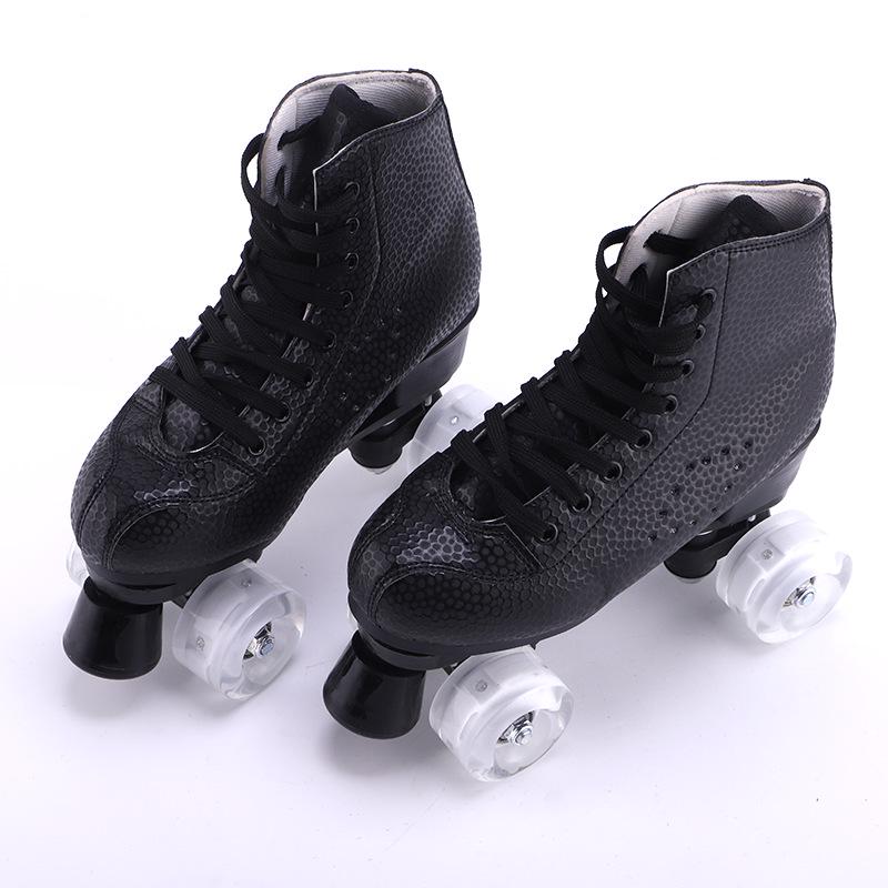 Adult Honeycomb Double Row Roller Skates with Flashing Wheels for Men and Women