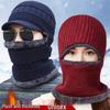 Thick Woolen Hat with Integrated Mask, Velvet Scarf, and Gloves - Outdoor Versatile Set