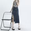 Irregular Retro Denim Midi Skirt Women Summer High Waist Slim Split A-line Skirt Female Streetwear Casual Vintage Y2K Blue
