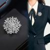 Rotating Snowflake Brooch Women Rhinestone Snowflake Lapel Pin Decorative Sparkling Brooch Pin