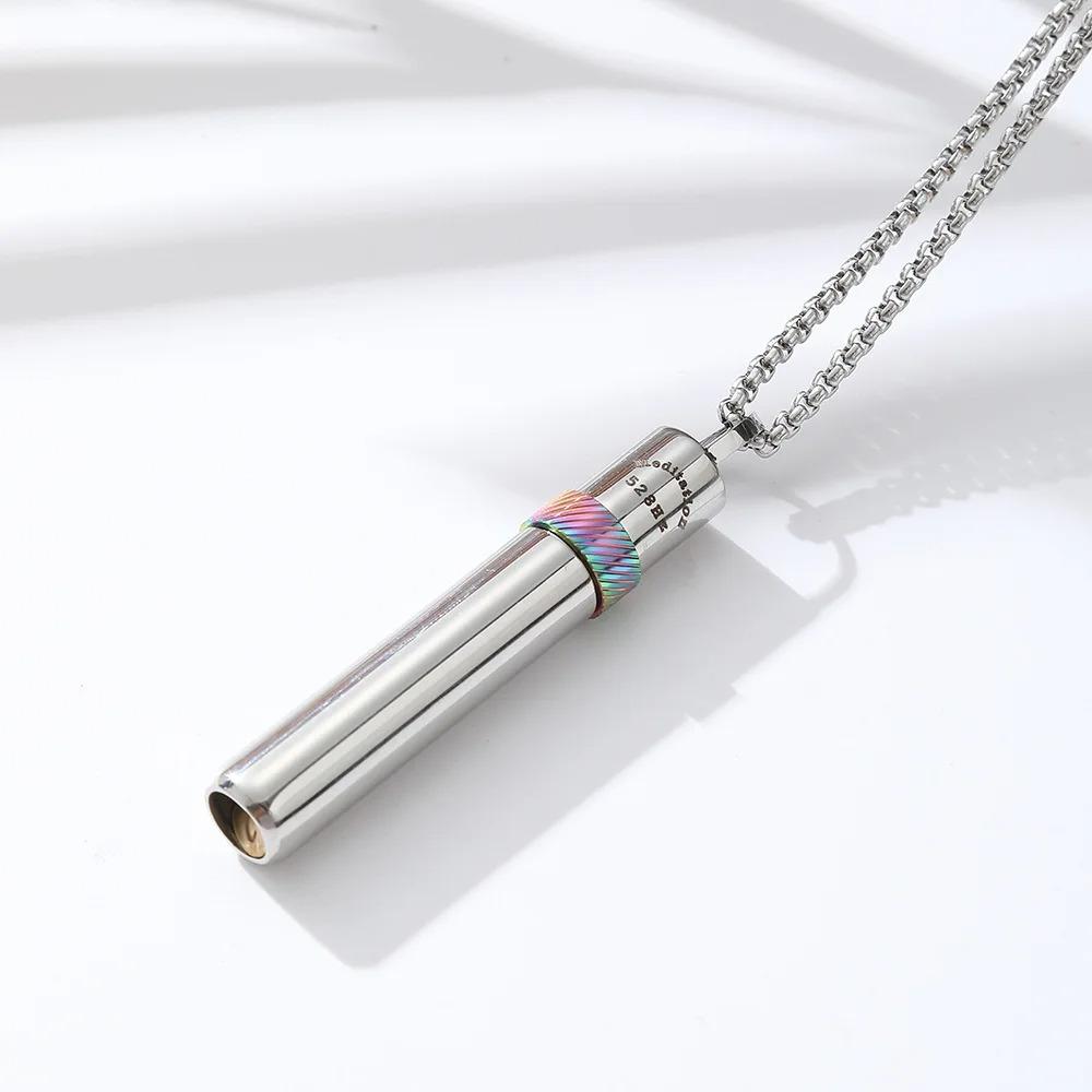 Ожерелье-свисток из нержавеющей стали для тренировки дыхания, ожерелье для йоги и медитации, женское, для девушки