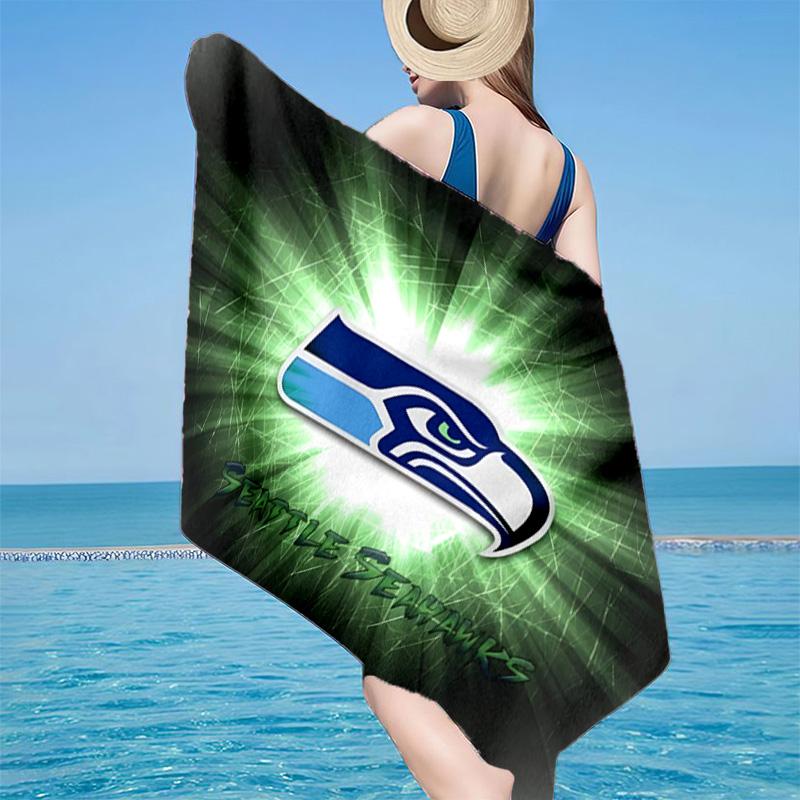 Seahawks Team Spirit Microfiber Beach Towel, Lightweight And Quick-Dry, for Summer Travel, Beach Essential, Swimming Pool
