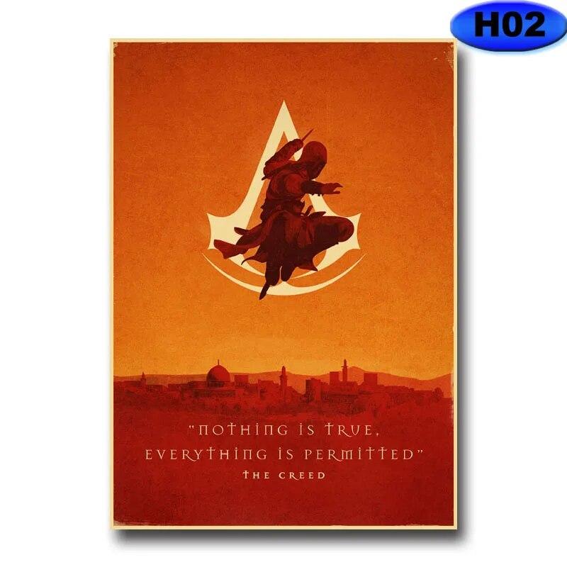 Современное украшение для дома, живопись, HD принты, постеры с видеоиграми, крафт-бумага, винтажный плакат, настенная наклейка, декор для комнаты, бара, кафе