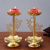 Lotus Lamp Candle Holder Metal Flower Stand Tealight Retro Candlestick  Table Centerpieces