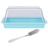 Rectangular Butter Cutting Box with Lid Portable Butter Storage Box for Home KitchenBlue