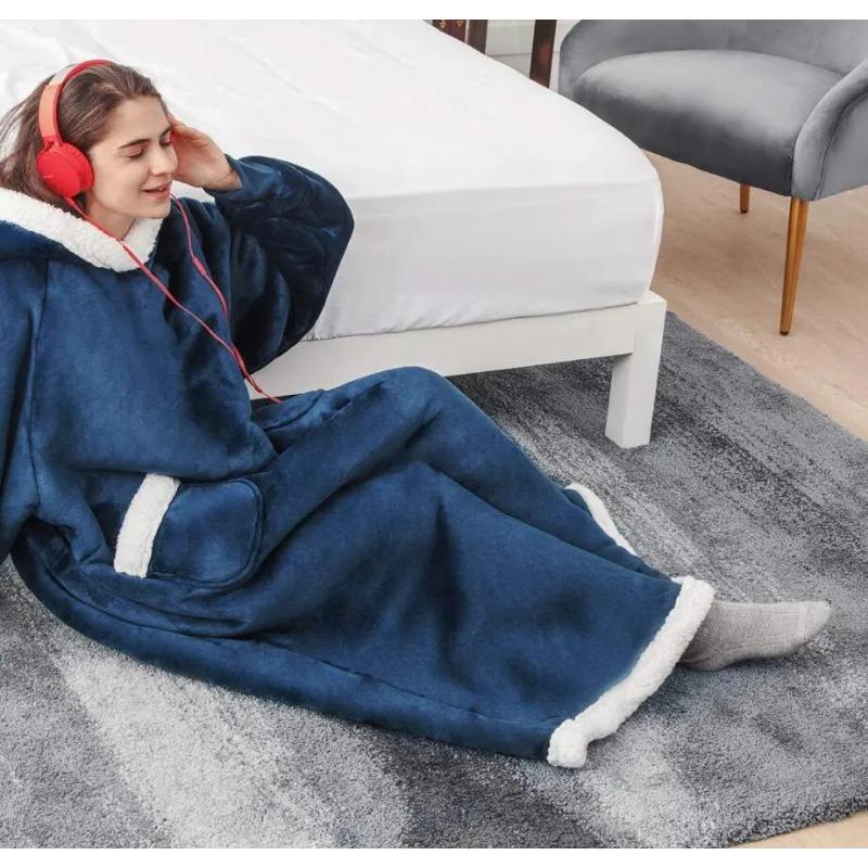 Носимая толстовка, ТВ-одеяло, уличная морозостойкая ночная рубашка, ленивое одеяло, женская и мужская пижама, забавная фланелевая теплая мягкая одежда для сна, цельный комбинезон